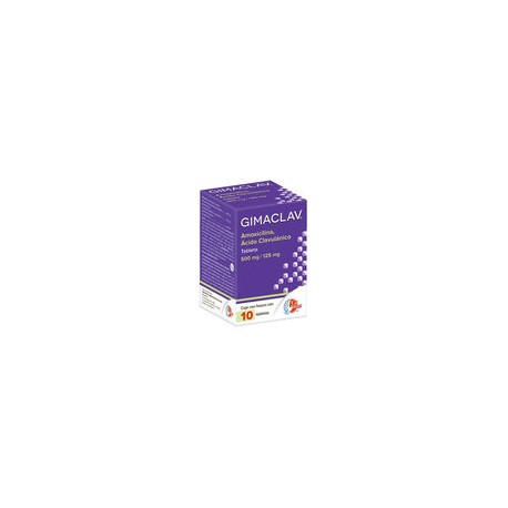 GIMACLAV TAB 500/125 MG CAJA C10 (AMOXICILINA/ACIDO CLAVULANICO)
