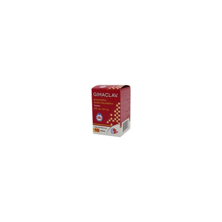 GIMACLAV 12H TAB 875/125 MG CAJA C10 (AMOXICILINA/ACIDO CLAVULANICO)