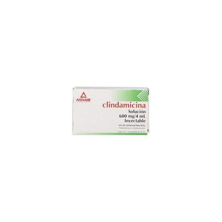 CLINDAMICINA INY. 600 MG. CAJA C/1 AMP. C/4 ML.